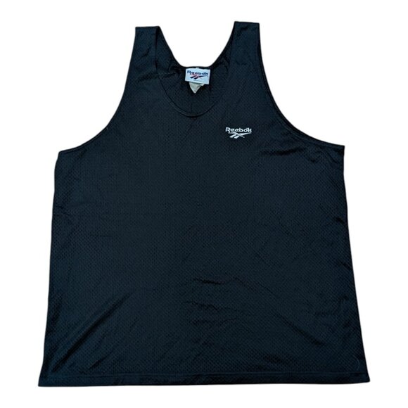Vintage Reebok Mens Sz L Black Tank Top Sleeveless Above The Rim Practice Jersey - Picture 1 of 9